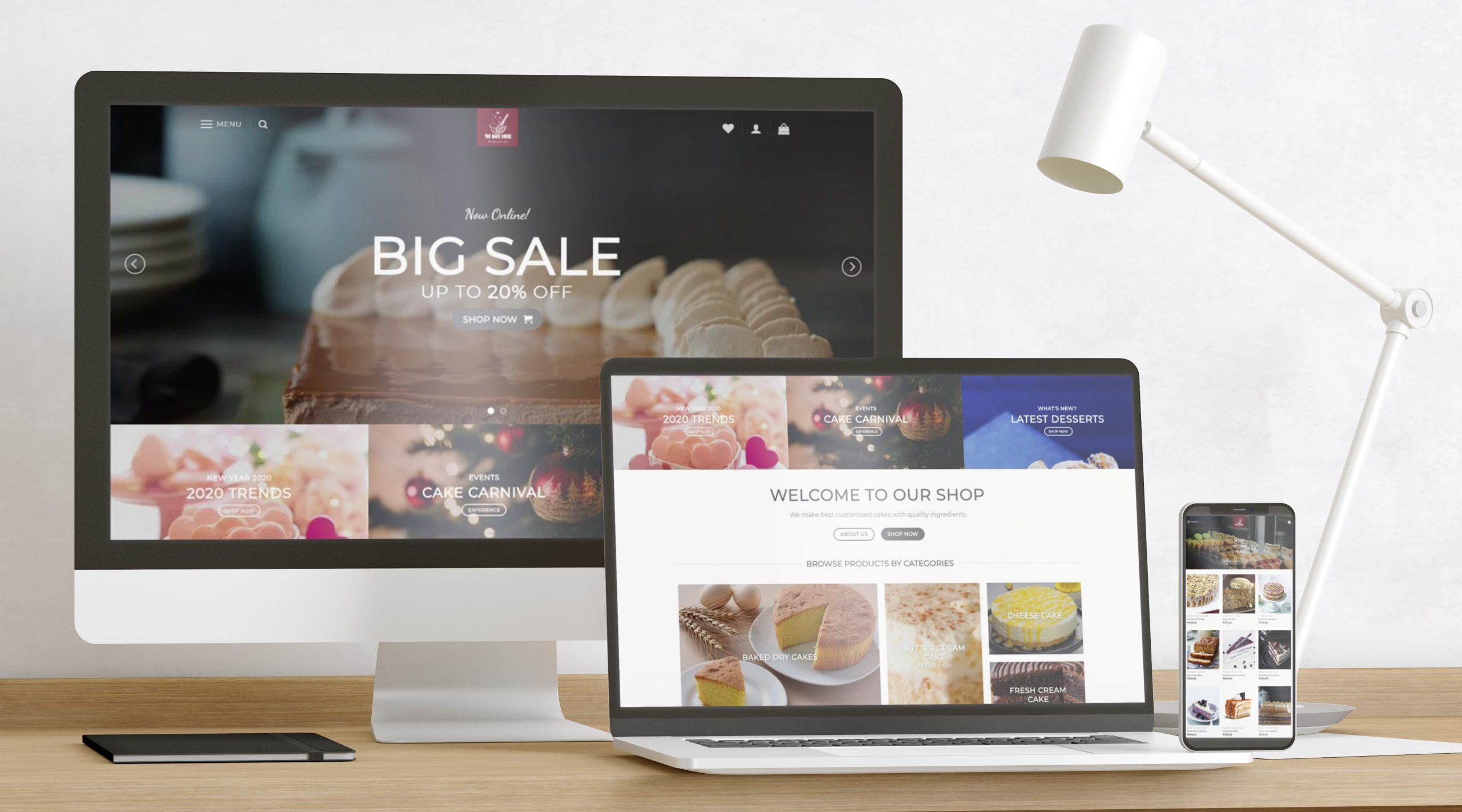 Bakehouse Website Development - 3 devices